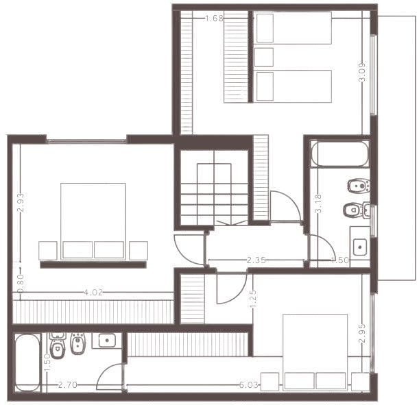 Planta de 5 ambientes de 160,20 m², unidades 304 y 504